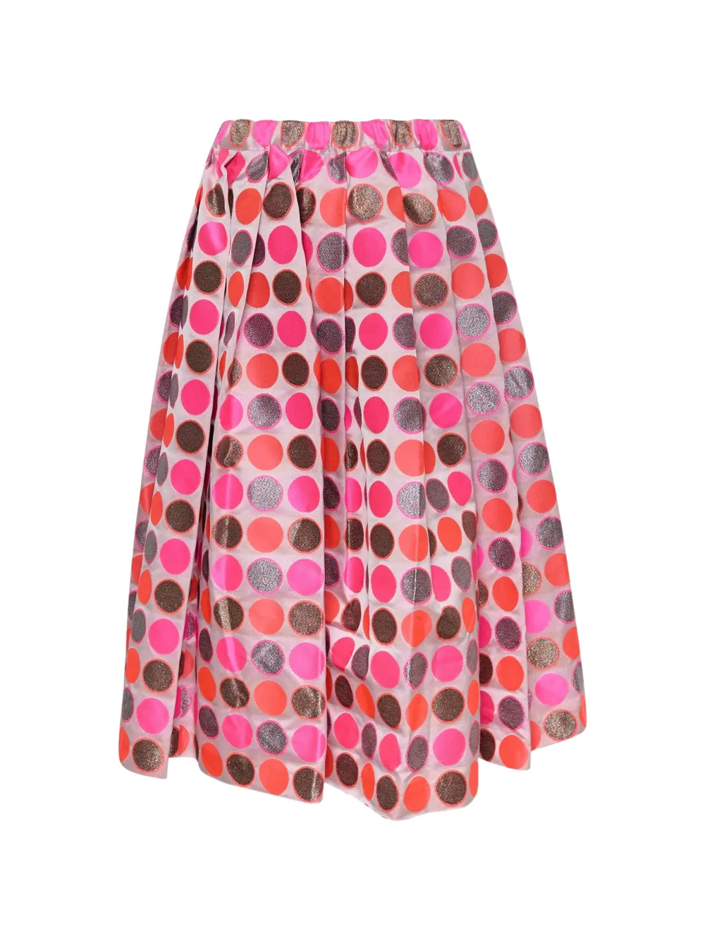 Comme Des Garçons Comme Des Garçons polka-dot jacquard midi skirt - Rosa