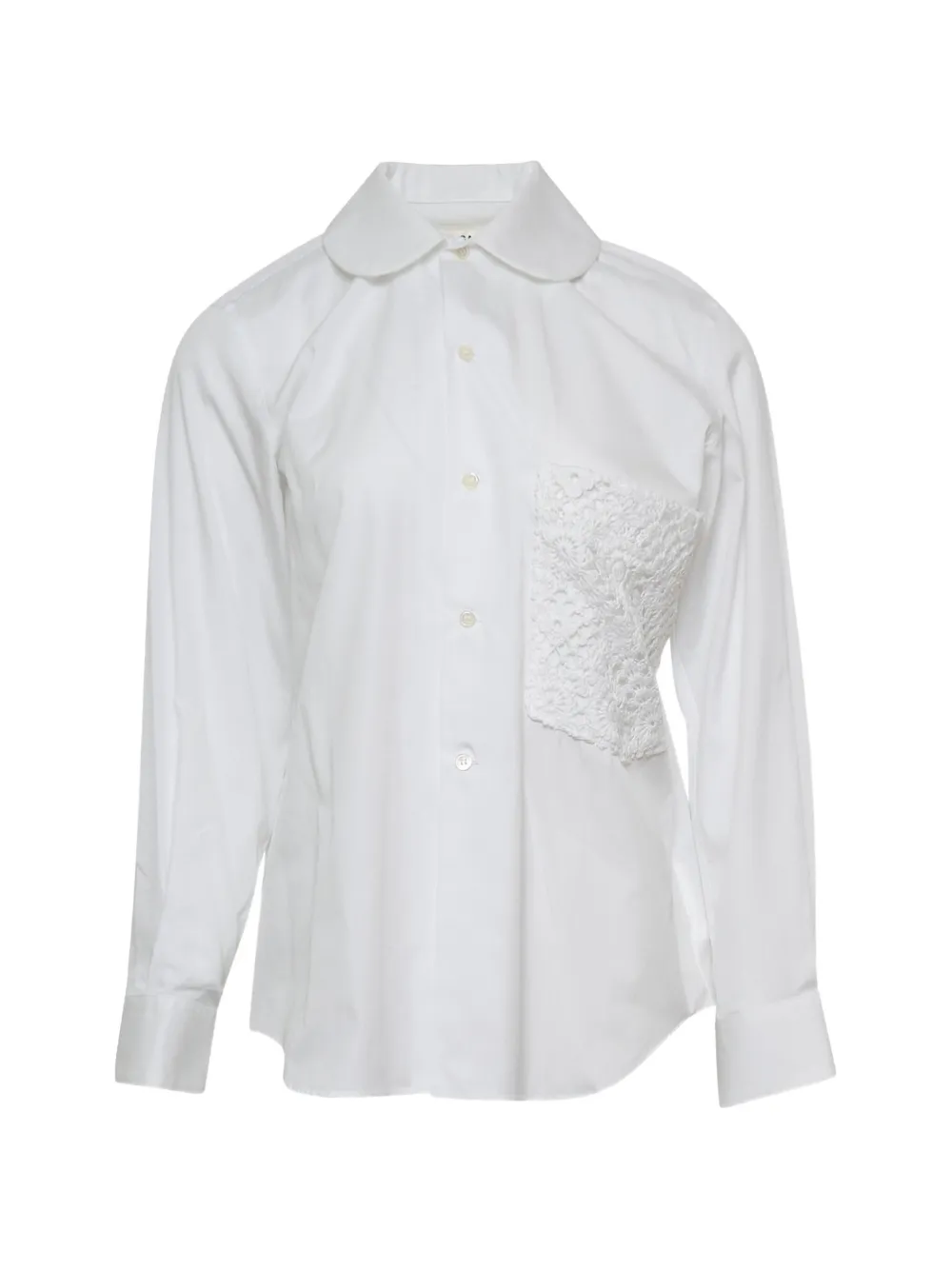 Comme Des Garçons lace-patch blouse - Bianco