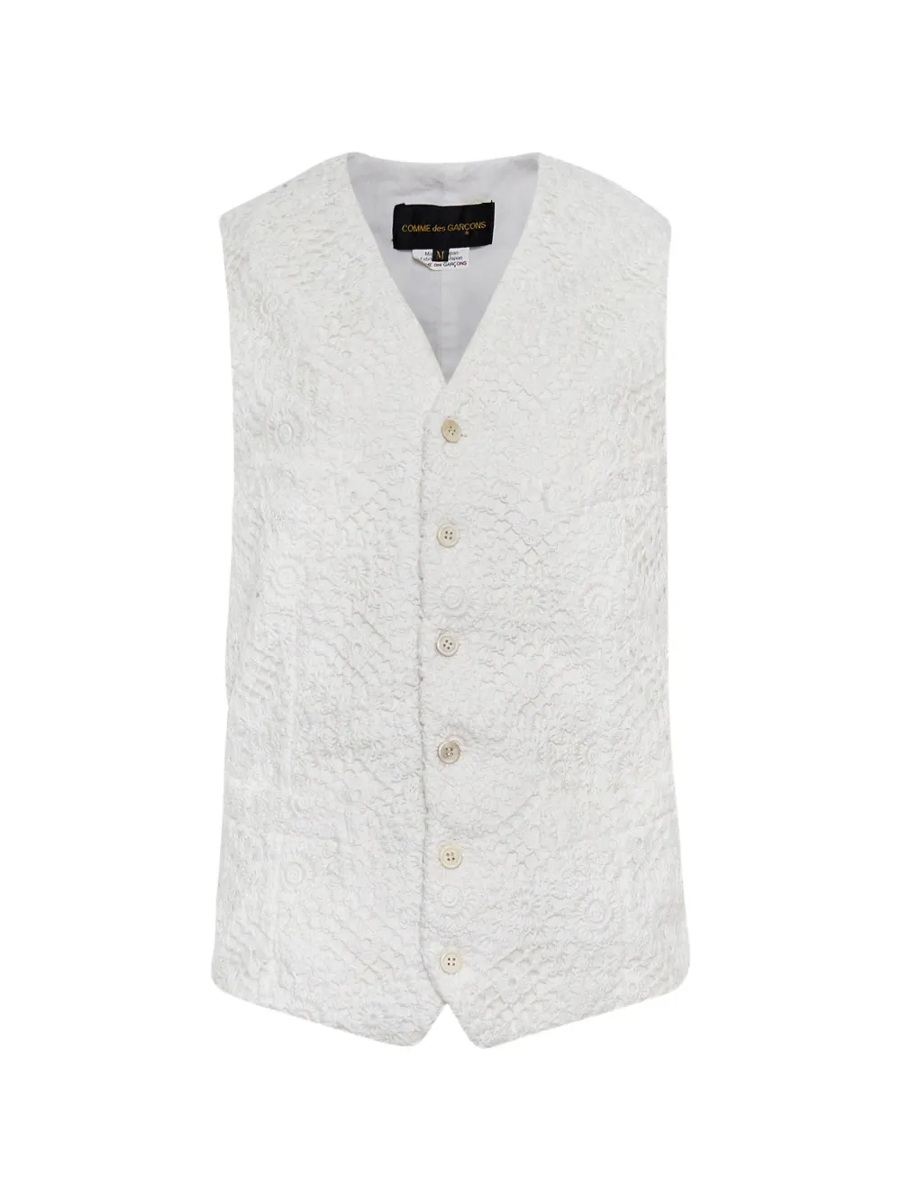 Comme Des Garçons lace-embellished waistcoat - White