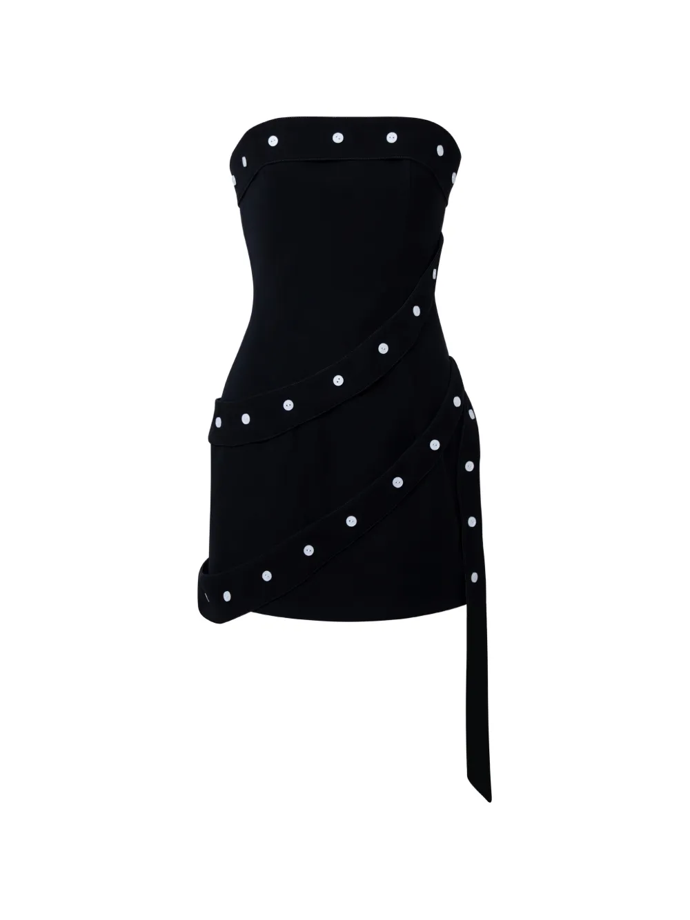 Stolen Stores button-embellished wrap dress - Nero