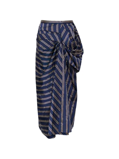 Biyan striped draped skirt