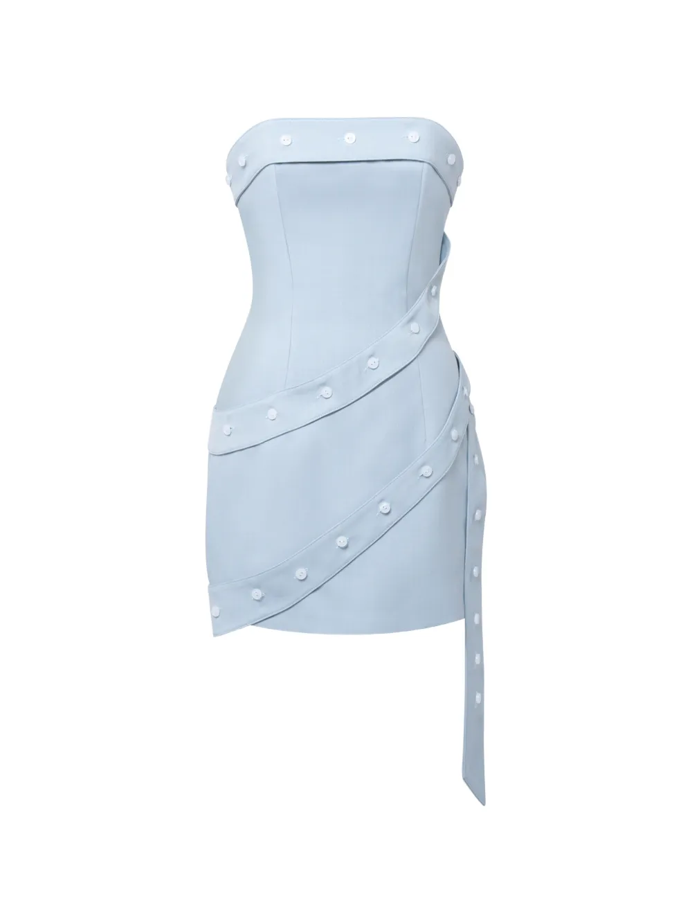 Stolen Stores button-embellished wrap-style mini dress - Blu