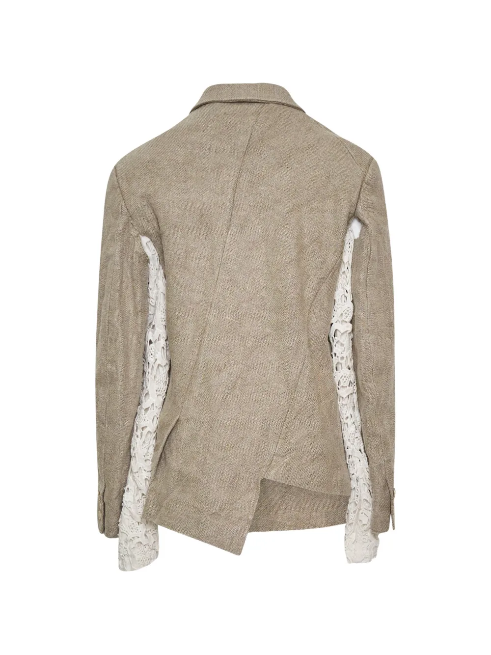 Comme Des Garçons Asymmetrisch jack met kanten vlak Beige