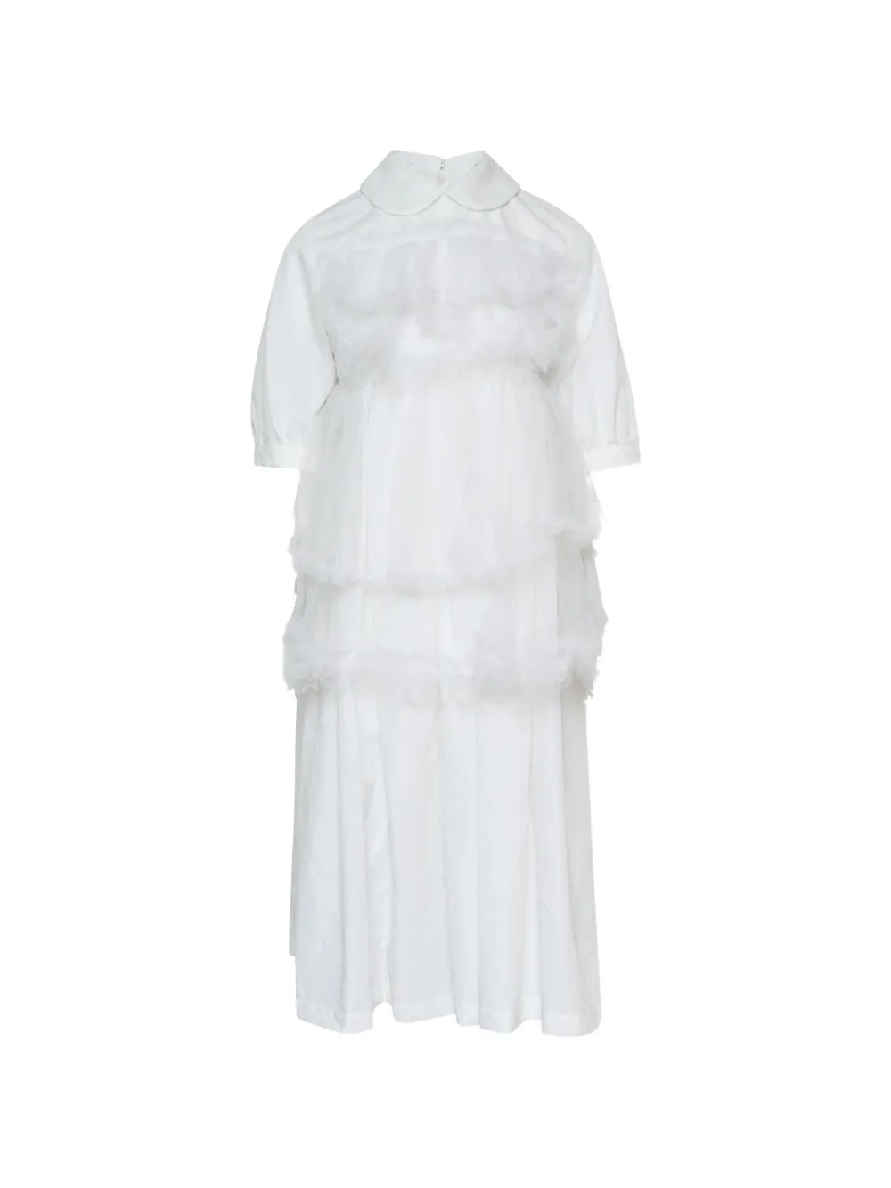 Comme Des Garçons Girl tulle-layered Peter Pan-collar dress - Weiß