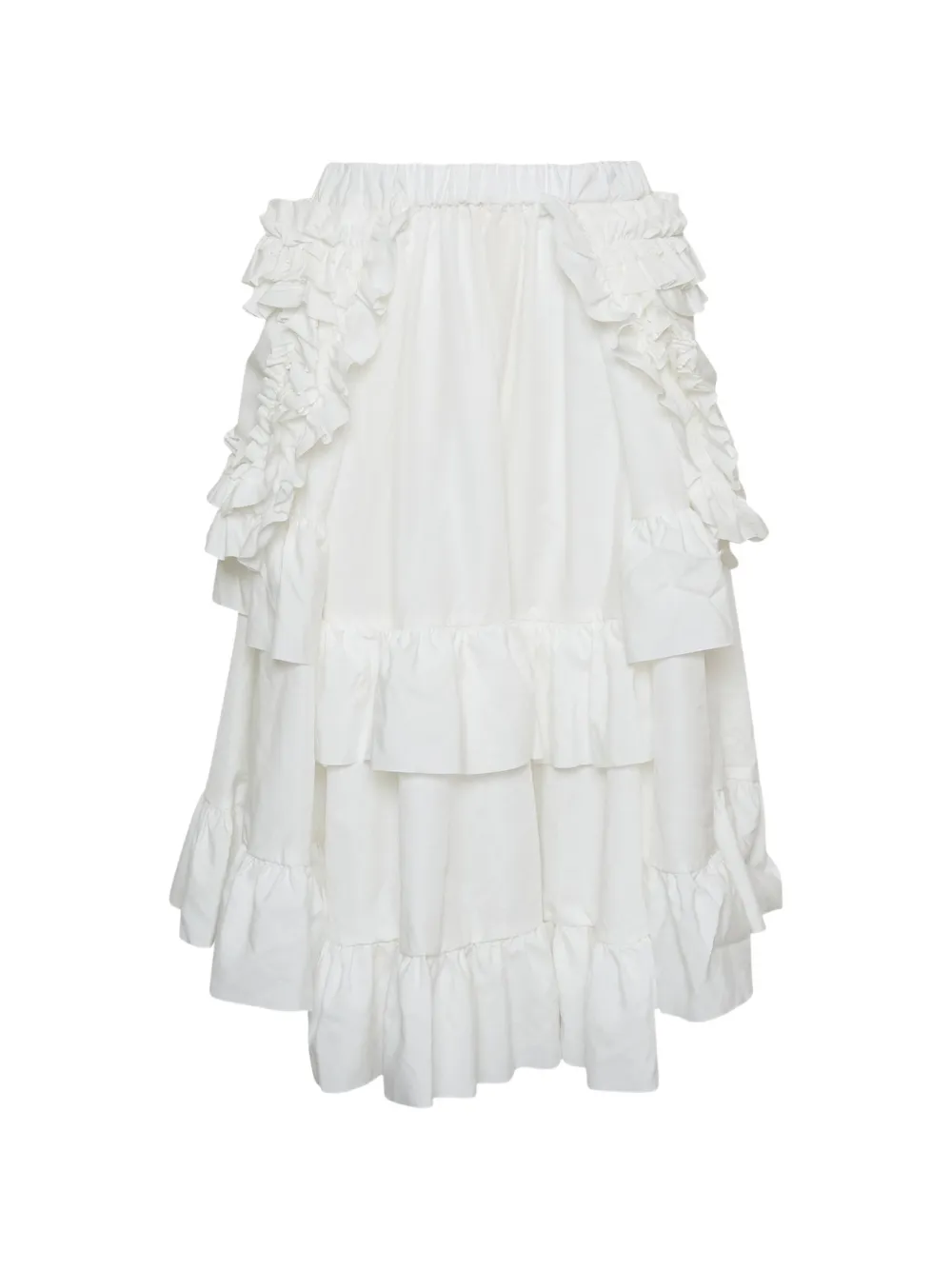 Comme Des Garçons Girl ruffled tiered midi skirt - Bianco