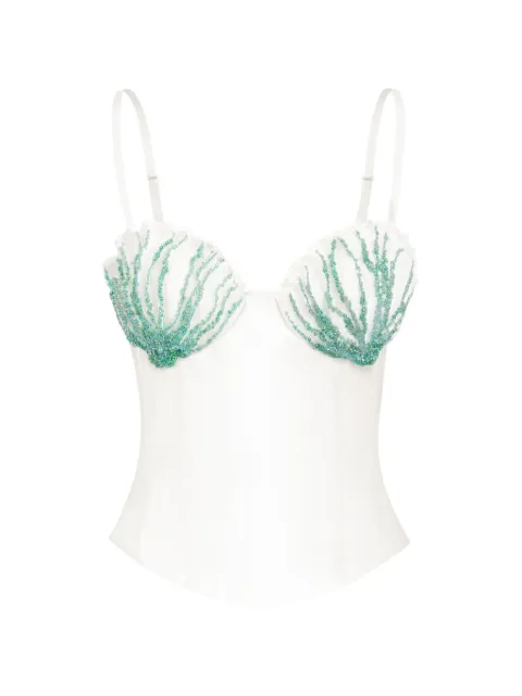 Stolen Stores bead-embroidered shell cotton top
