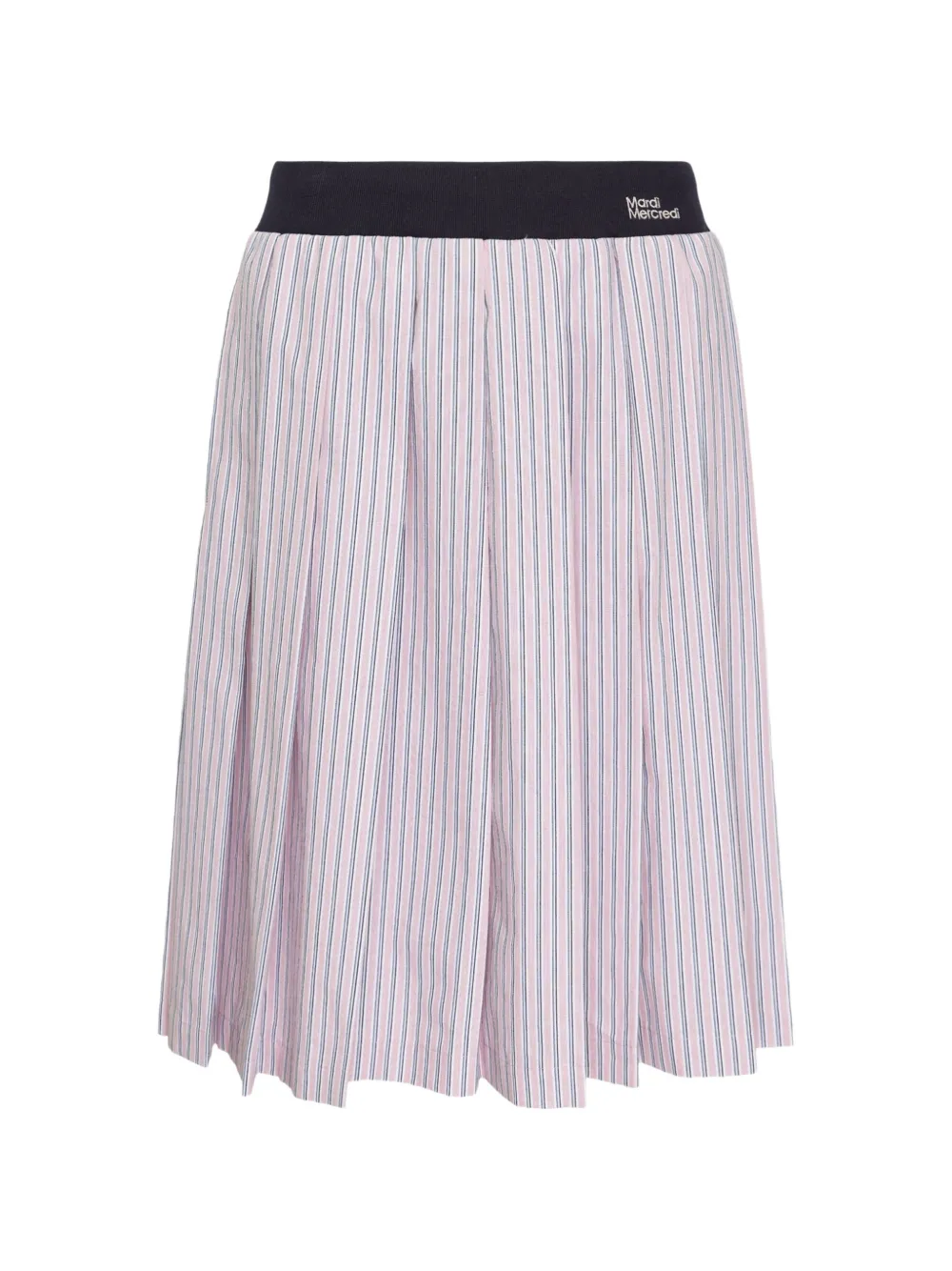 Mardi Mercredi striped-pattern pleated midi skirt - Rosa