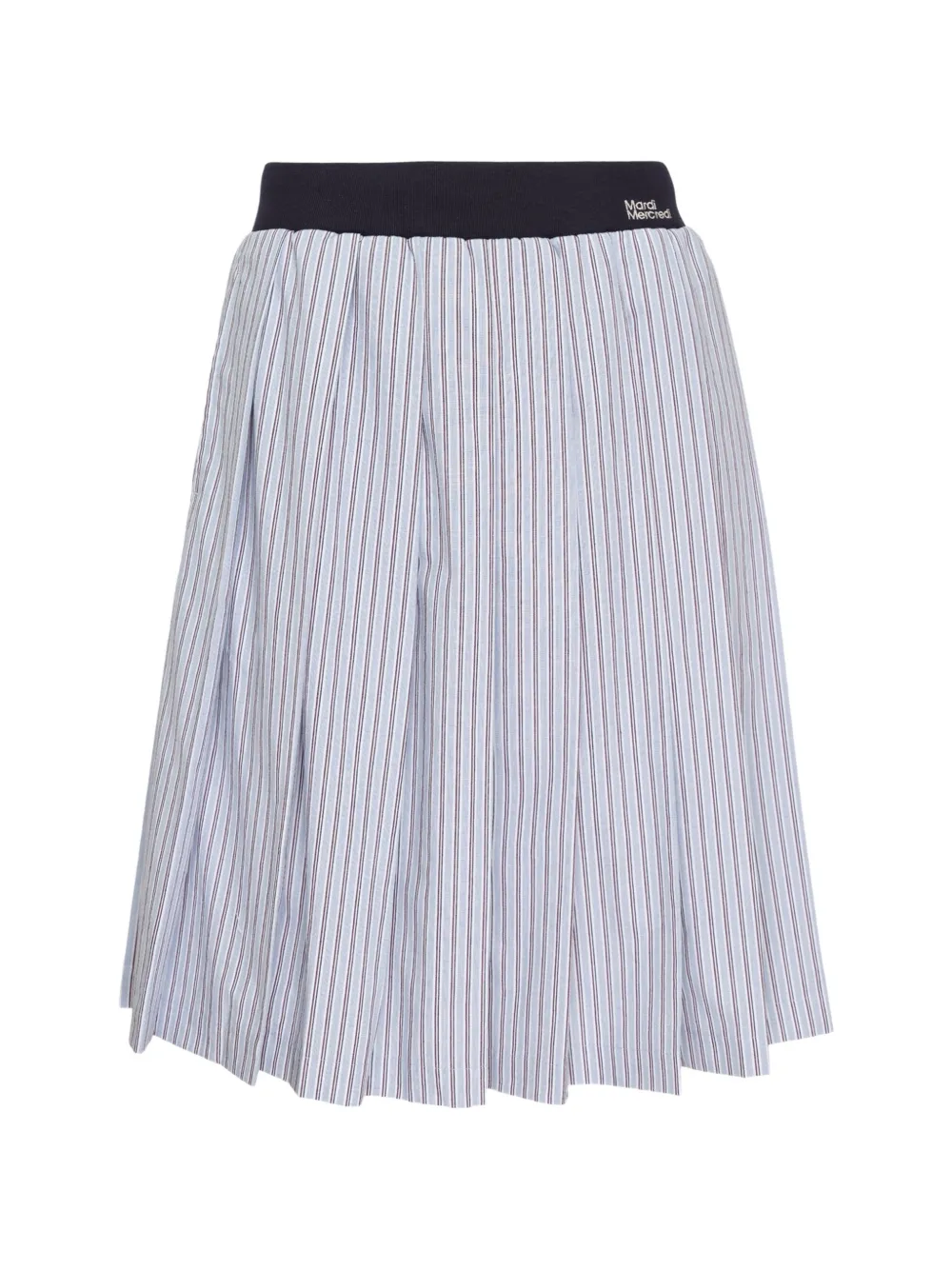 Mardi Mercredi striped-pattern pleated midi skirt - Blu