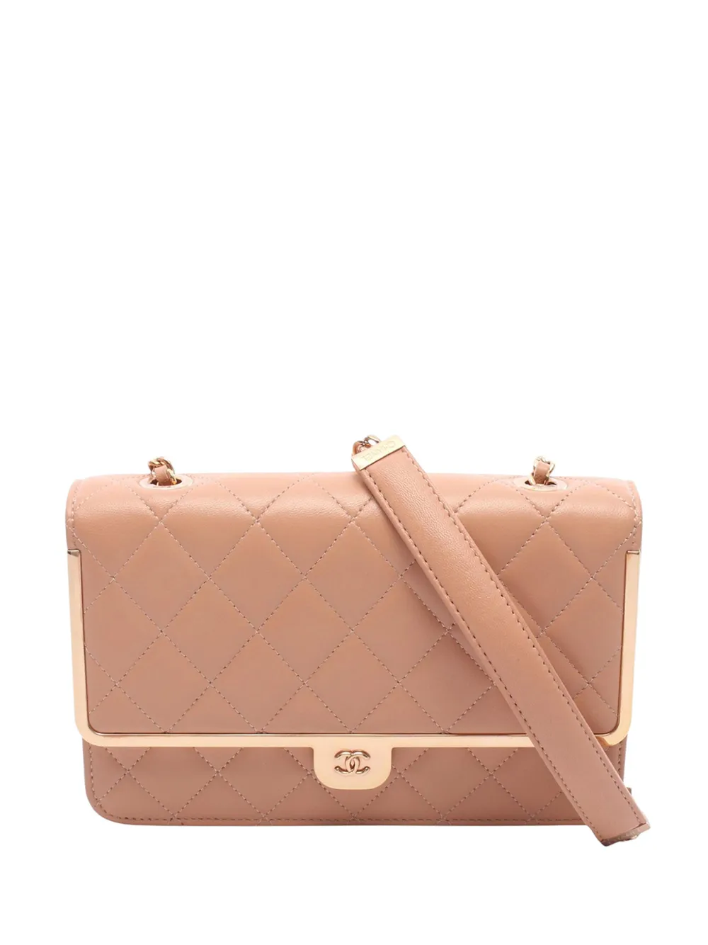 CHANEL Pre-Owned 2021-2026 CC Quilted Lambskin Frame Wallet On Chain crossbody bag - Pink