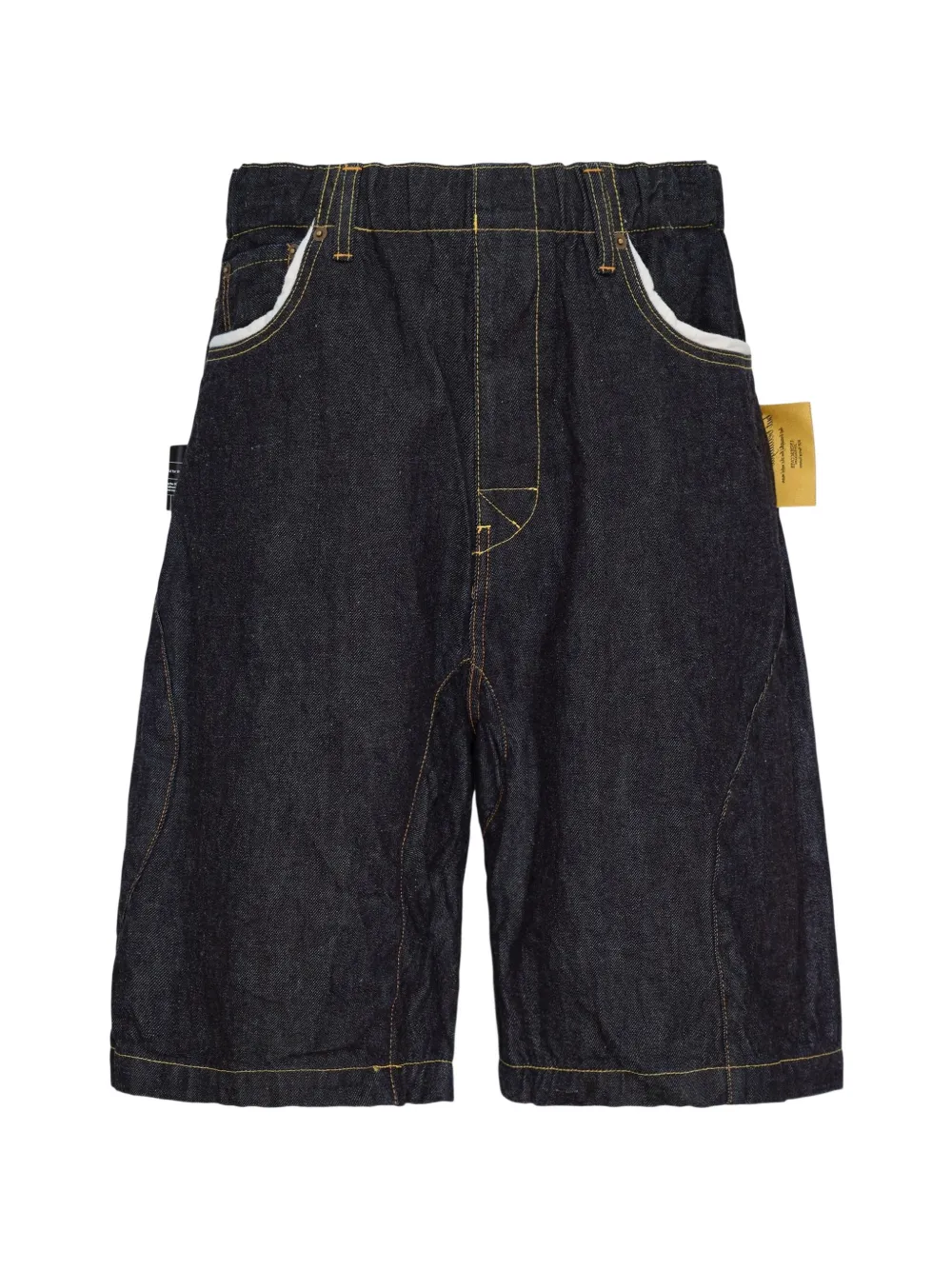 Undercover elasticated-waist denim shorts - Blu