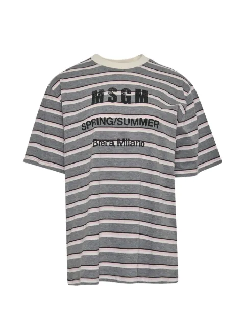 MSGM camiseta a rayas con logo estampado
