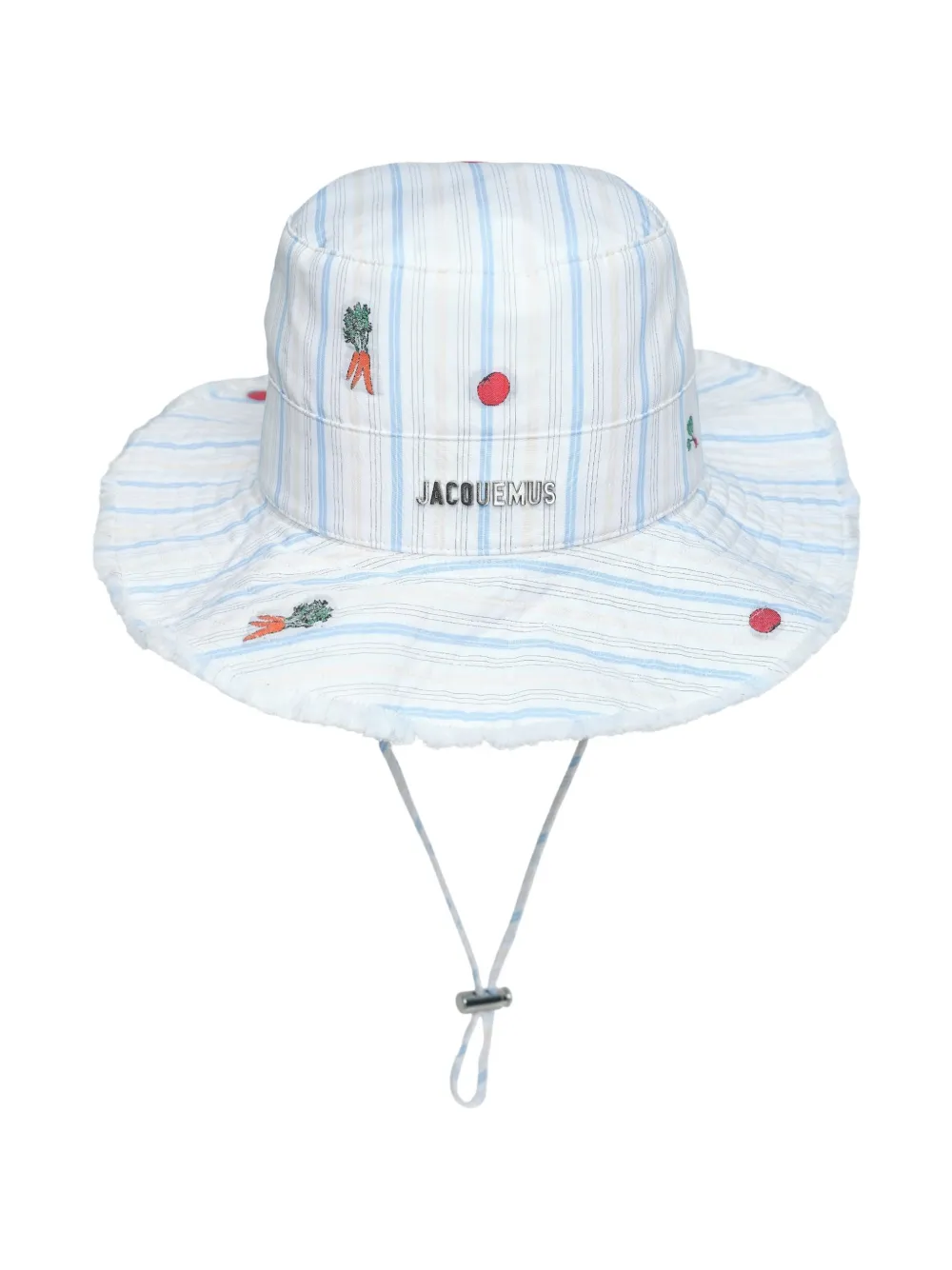 Jacquemus striped bucket hat - Bianco