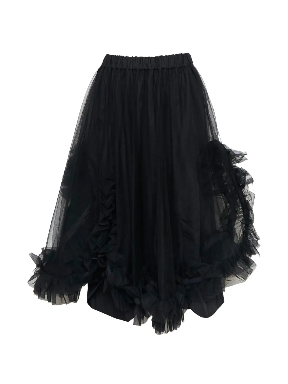 Noir Kei Ninomiya tulle-overlay skirt - Nero