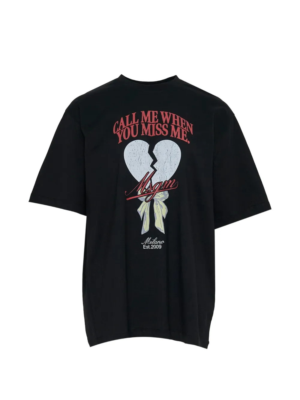 MSGM graphic-print cotton T-shirt - Schwarz