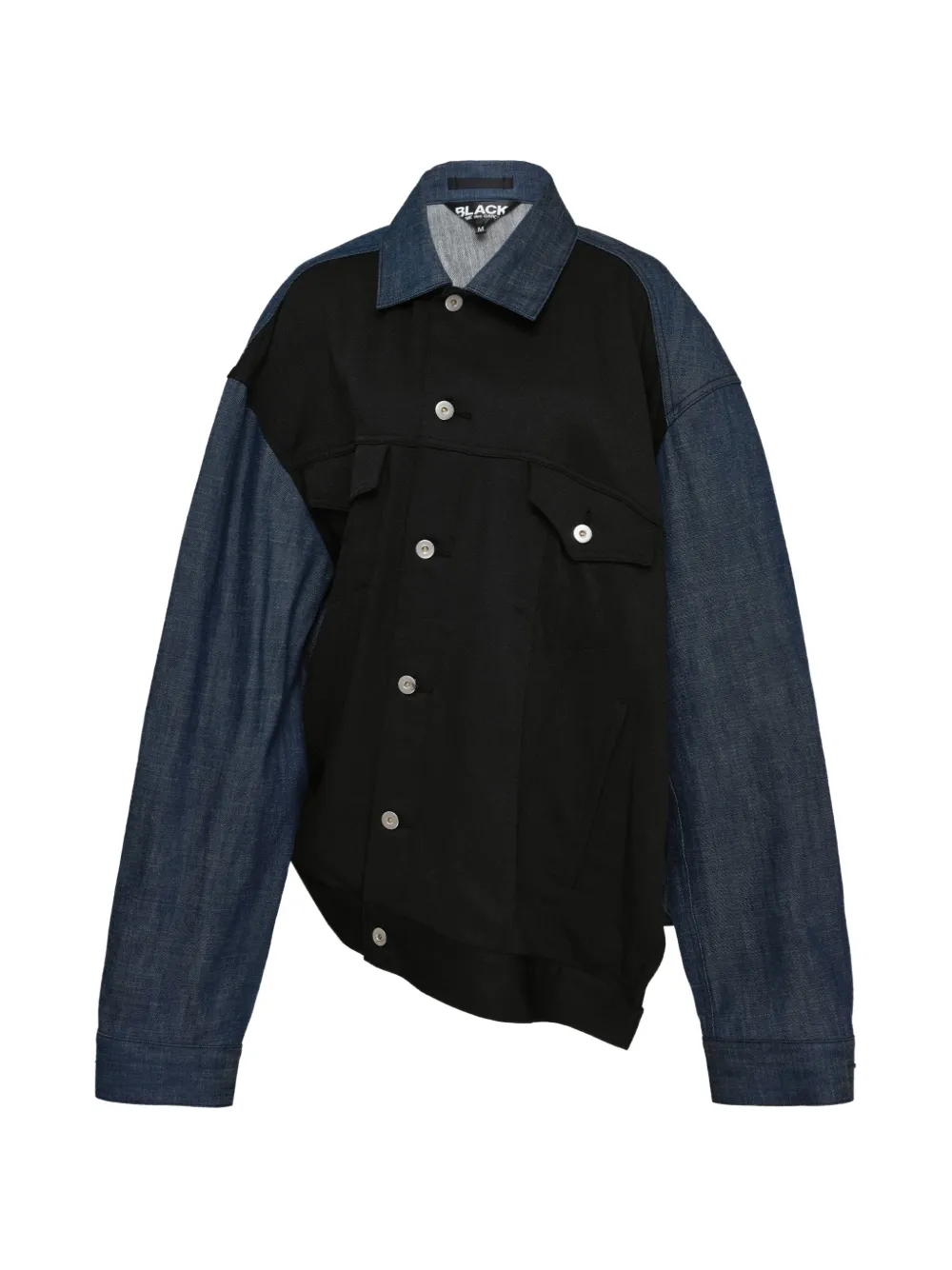 Black Comme Des Garçons panelled asymmetric jacket - Schwarz