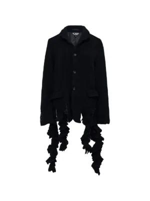 Black Comme Des Garçons アシンメトリーヘム ジャケット | ブラック