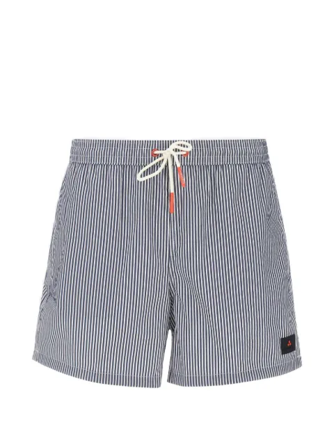 Peuterey striped crinkled-finish swim shorts