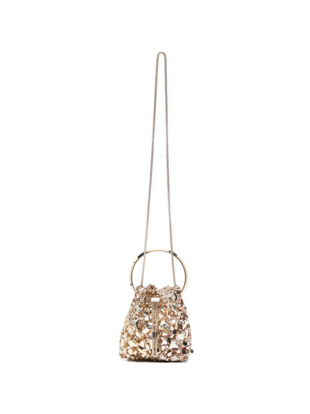 Jimmy Choo Bon Bon crystal-embellished bucket bag - Gold