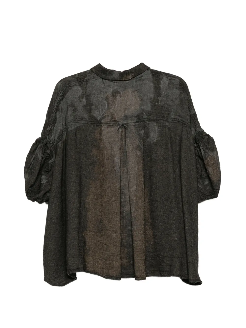 Rundholz Blouse met pofmouwen en gebleekt effect Zwart