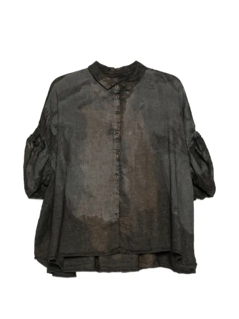 Rundholz bleached-effect puff-sleeve shirt