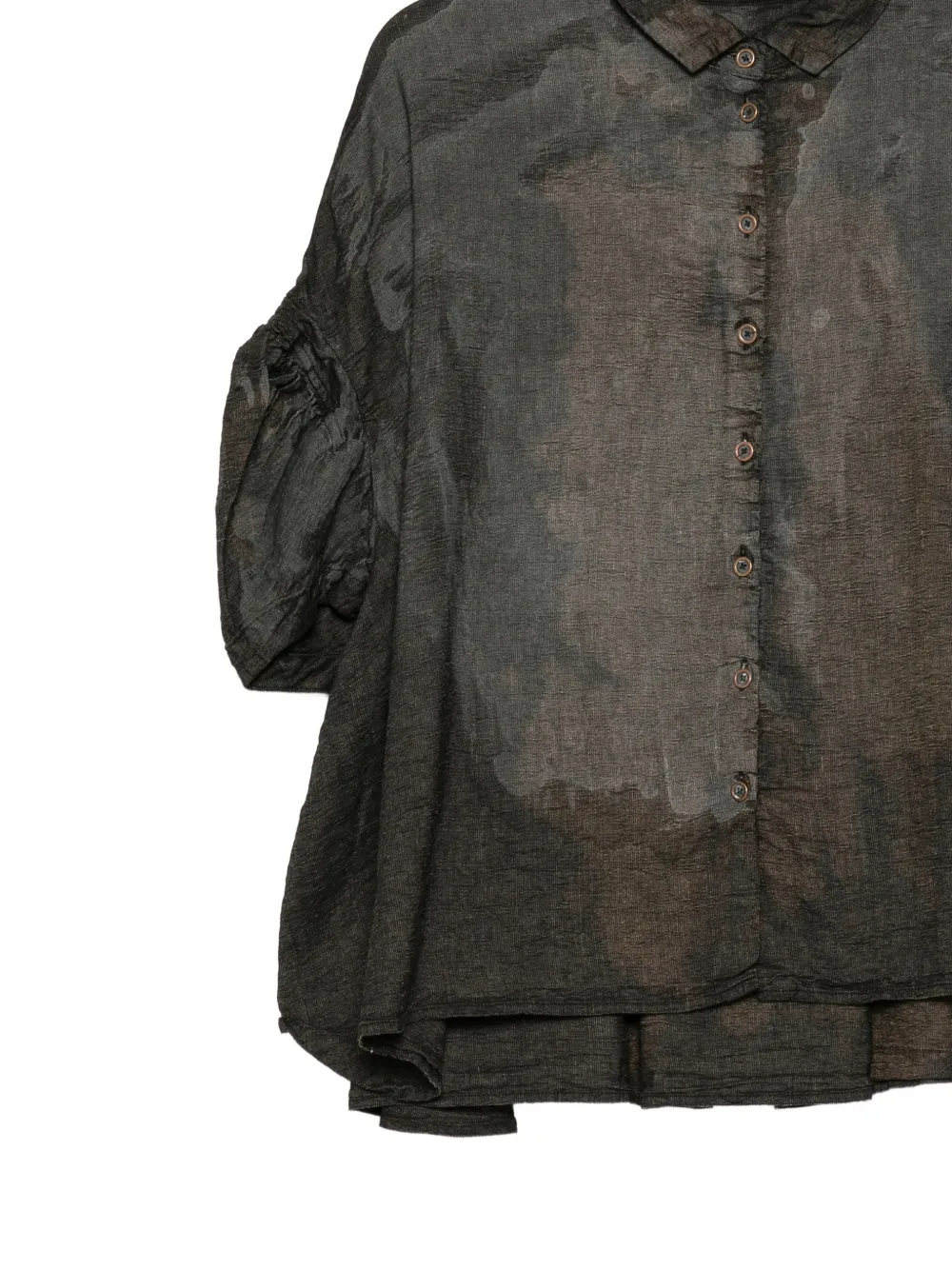 Rundholz Blouse met pofmouwen en gebleekt effect Zwart
