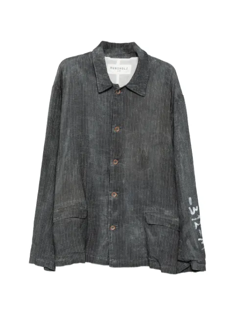 Rundholz pinstripe-pattern faded-effect jacket