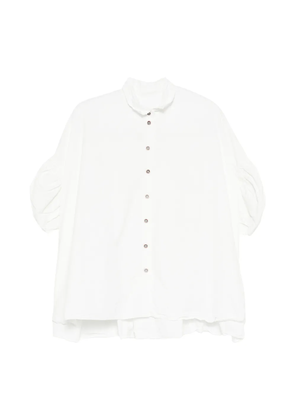 Rundholz Ruffled-sleeve Shirt In White