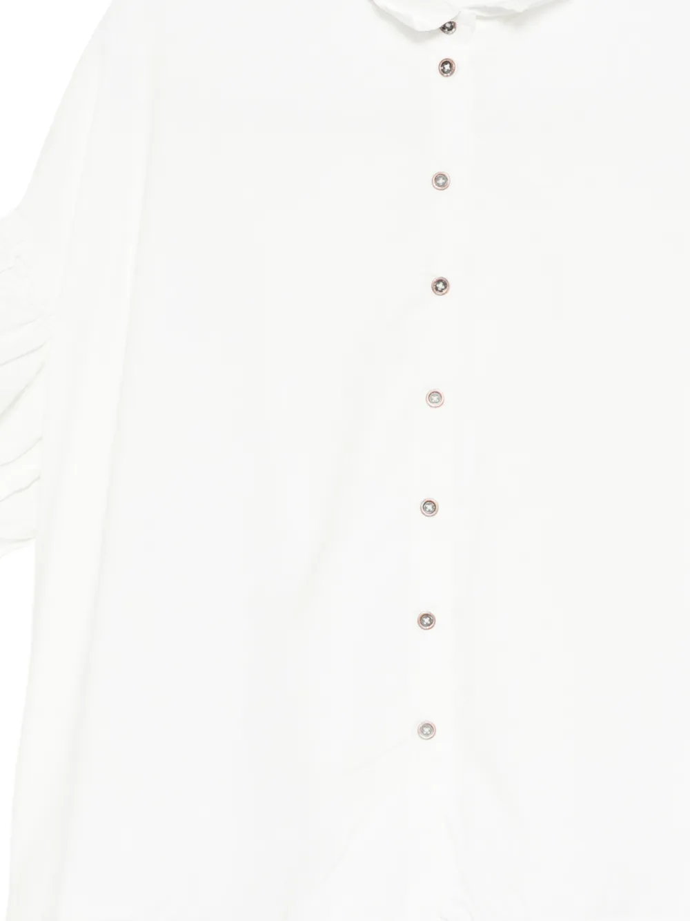 Rundholz Blouse met ruchemouwen Wit