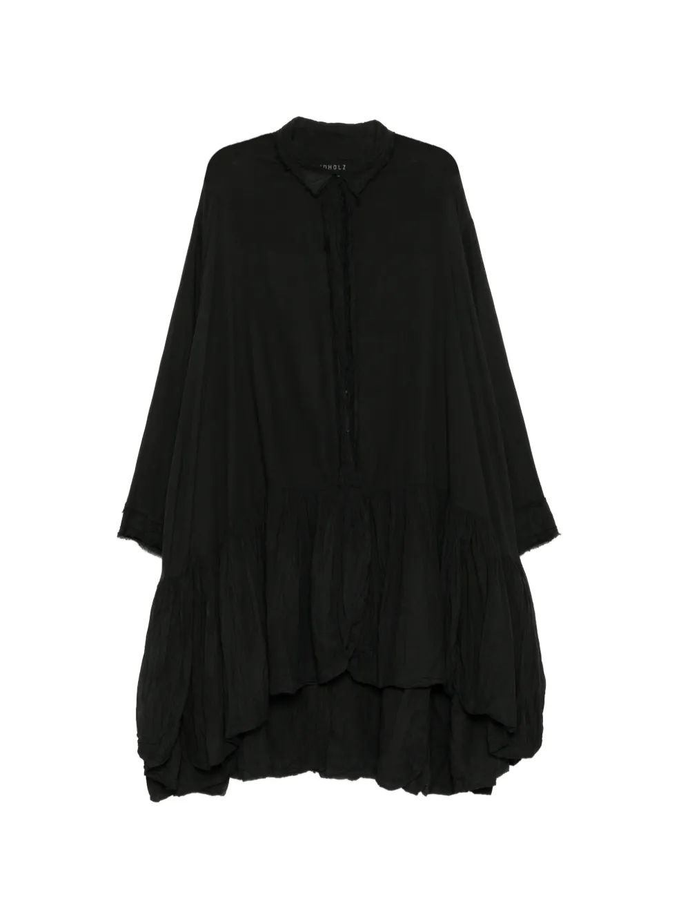 Rundholz crinkled asymmetric-hem dress - Nero