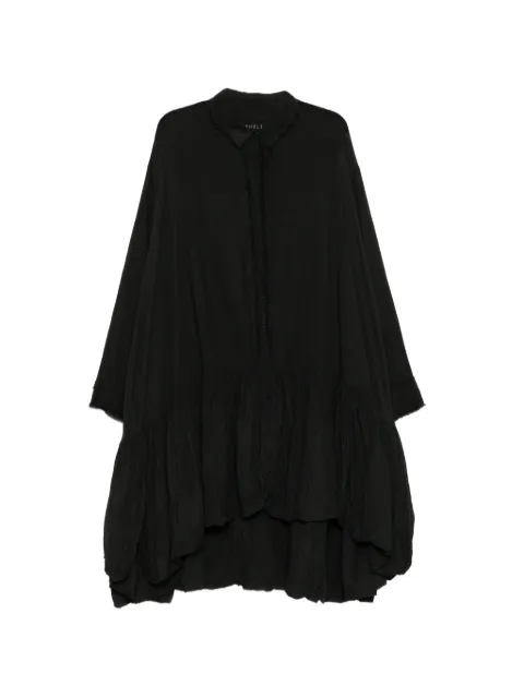 Rundholz crinkled asymmetric-hem dress