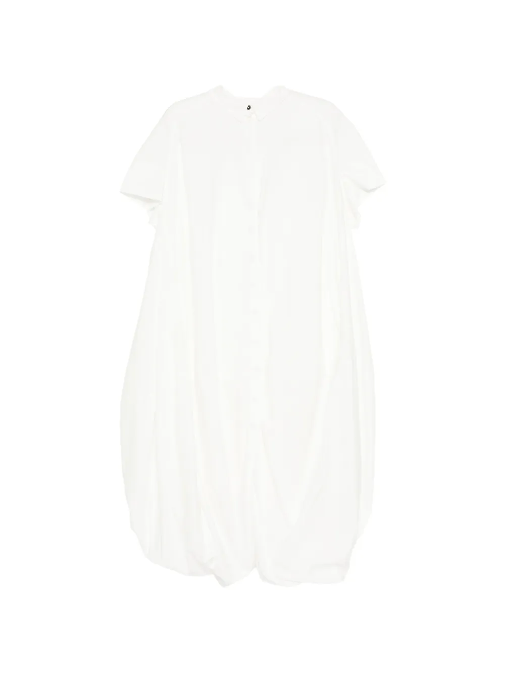 Rundholz Ruffled Short-sleeve Dress In White
