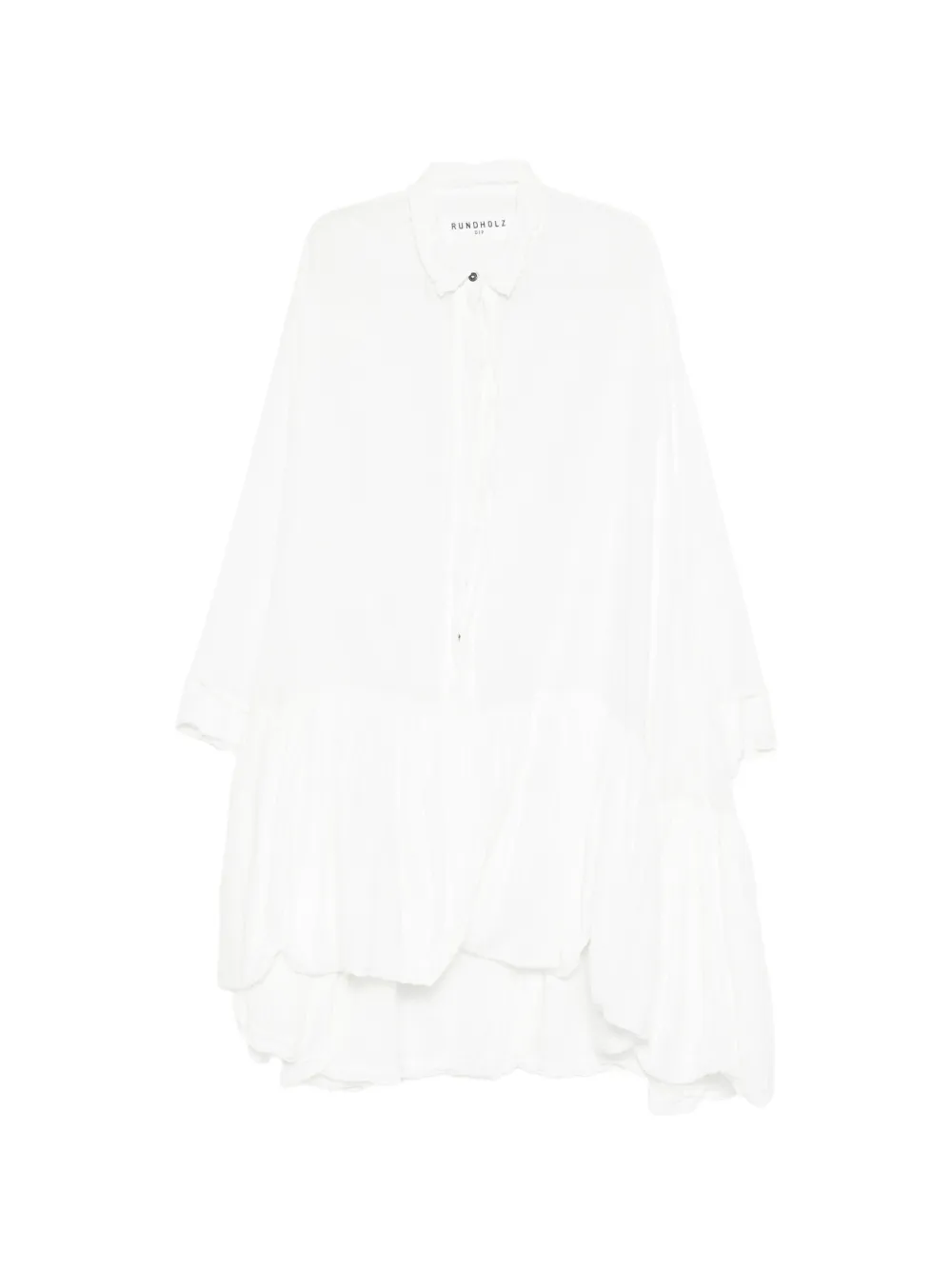 Rundholz ruffled tiered dress - Bianco