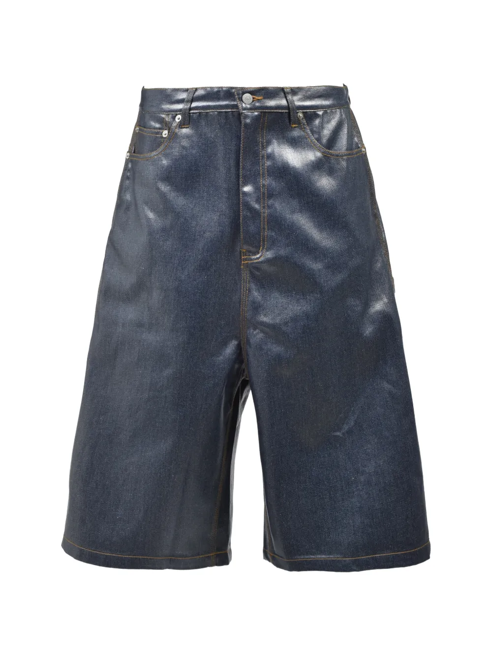 BREATH coated carpenter shorts - Blu