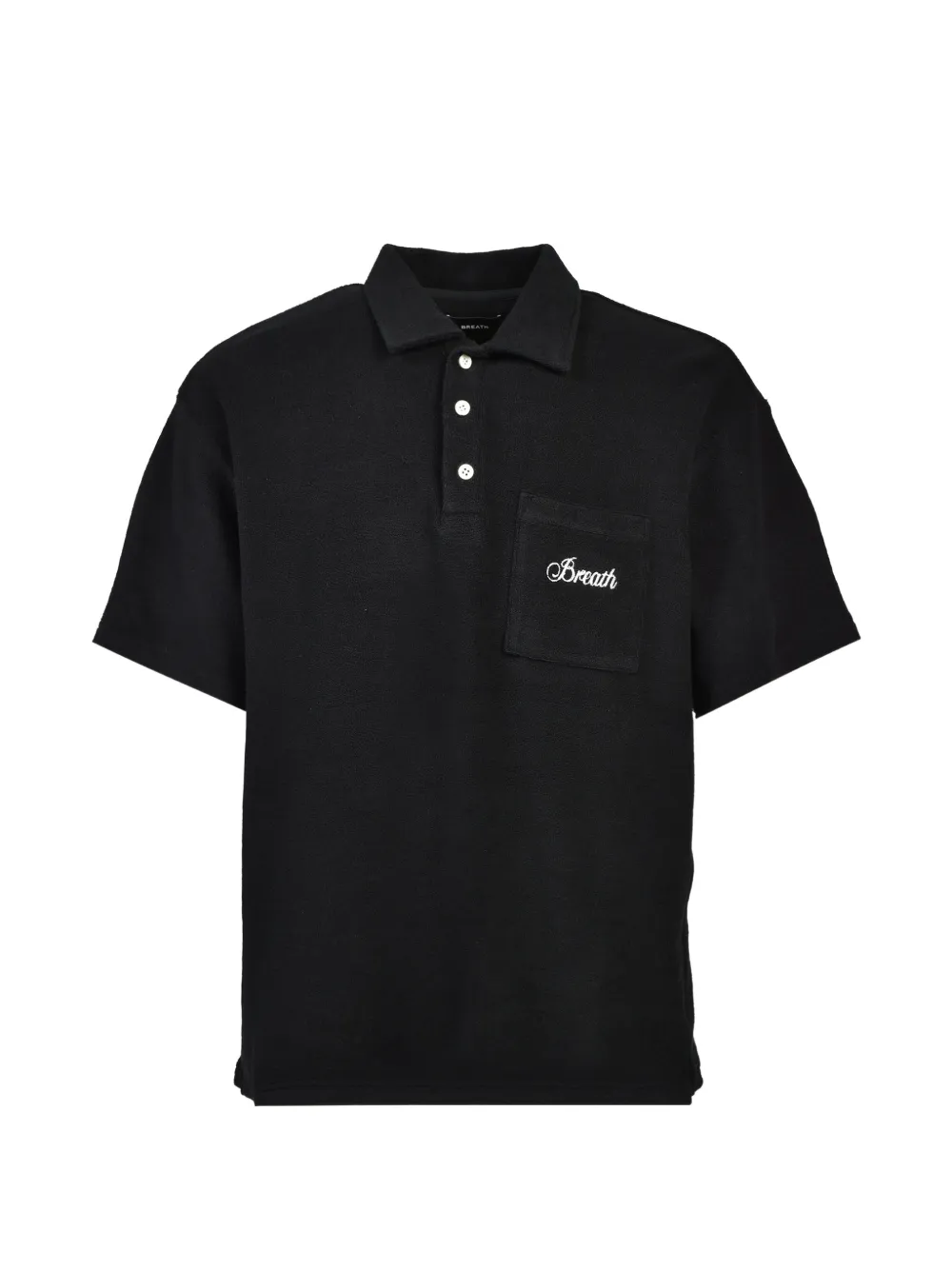 BREATH embroidered-logo pocket polo shirt - Nero