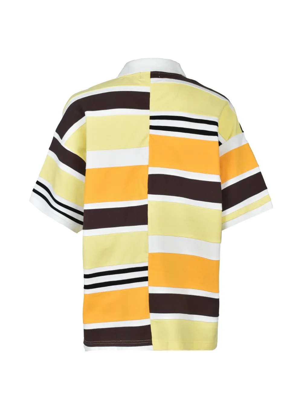 BREATH Poloshirt met horizontale strepen en vlakken Geel