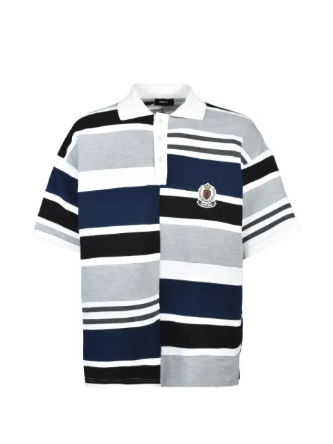 BREATH striped patch-detail polo shirt