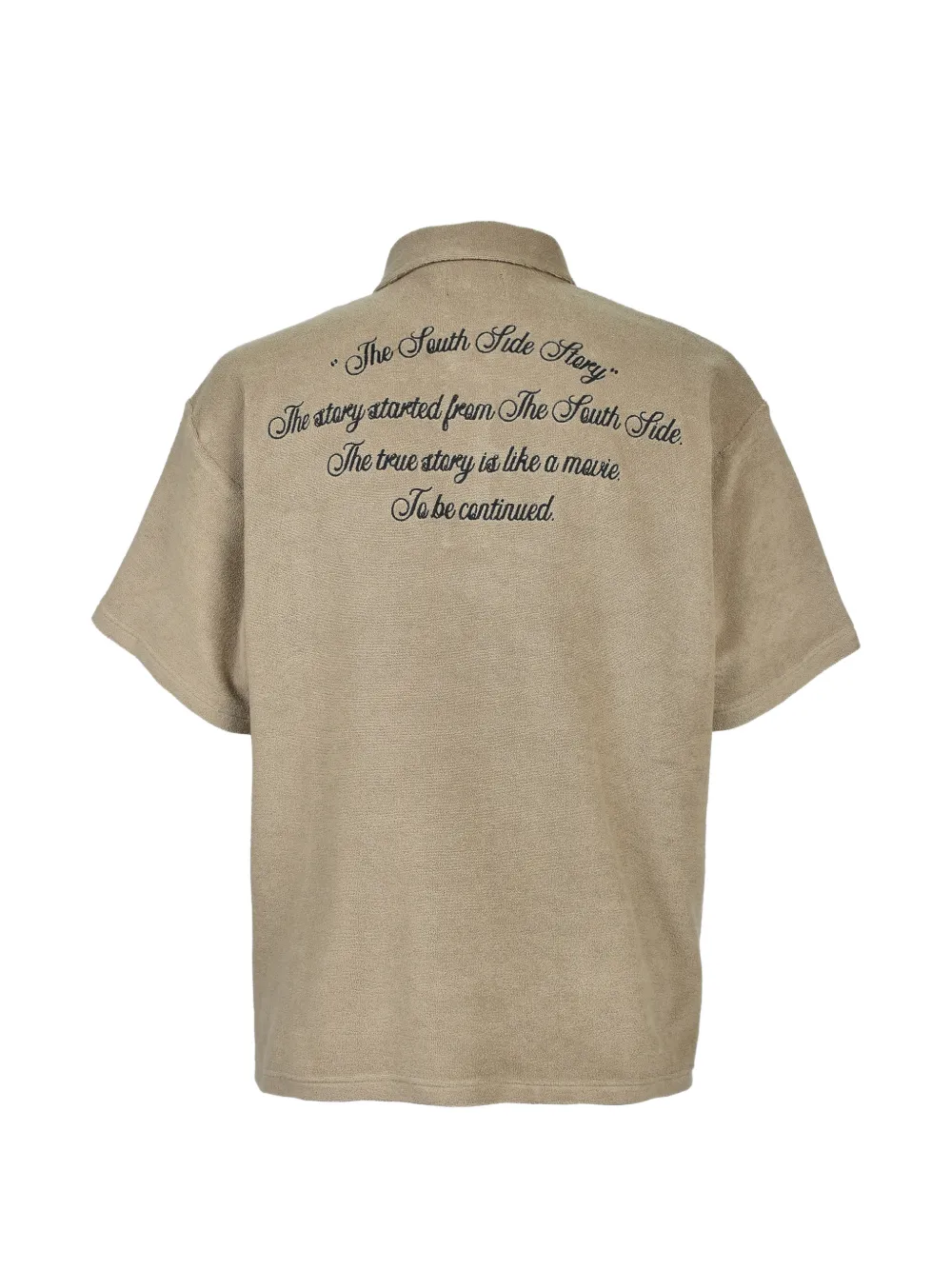 BREATH Poloshirt met geborduurd logo en handdoek textuur Beige