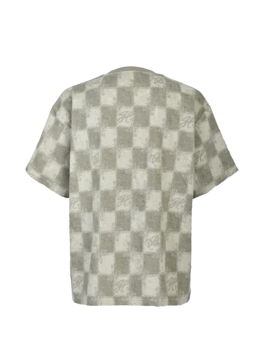 BREATH Geruit badstof T-shirt Beige