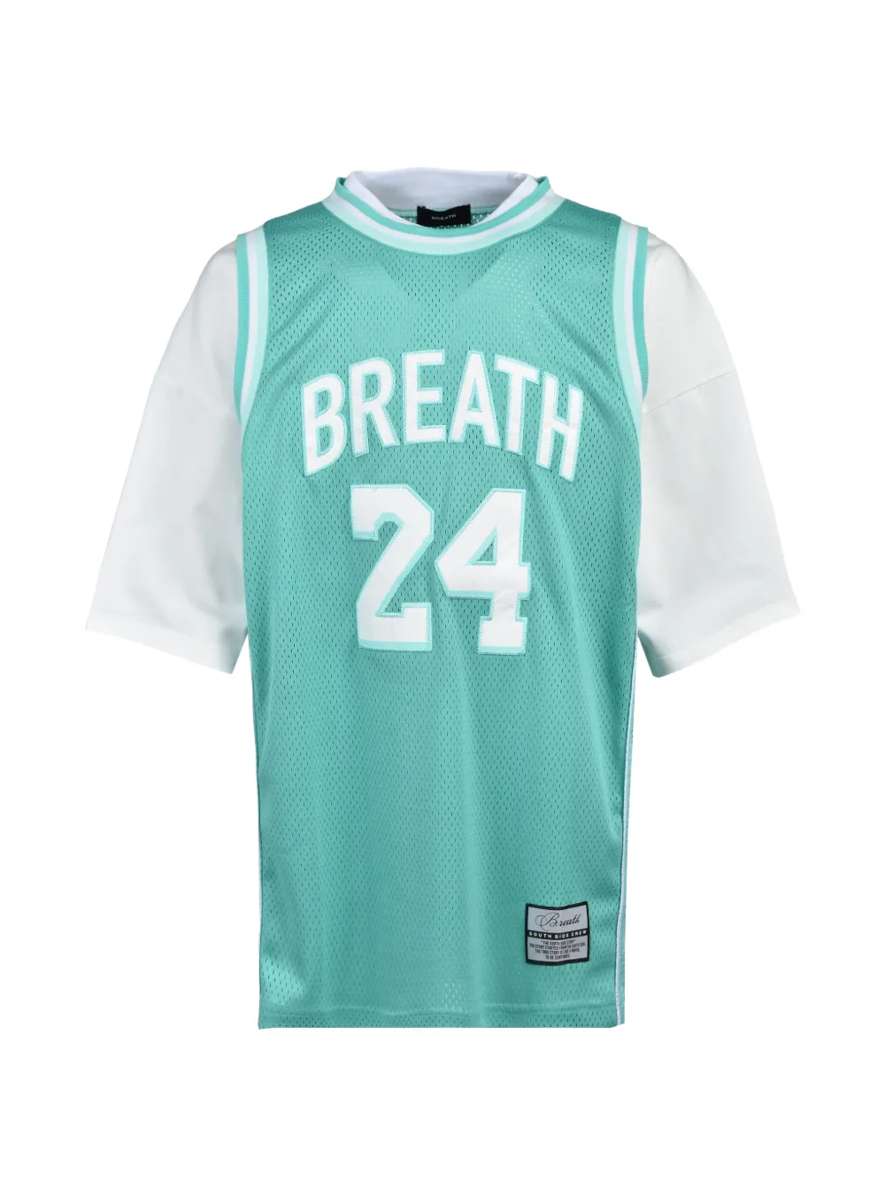 BREATH mesh-layered T-shirt - Blu