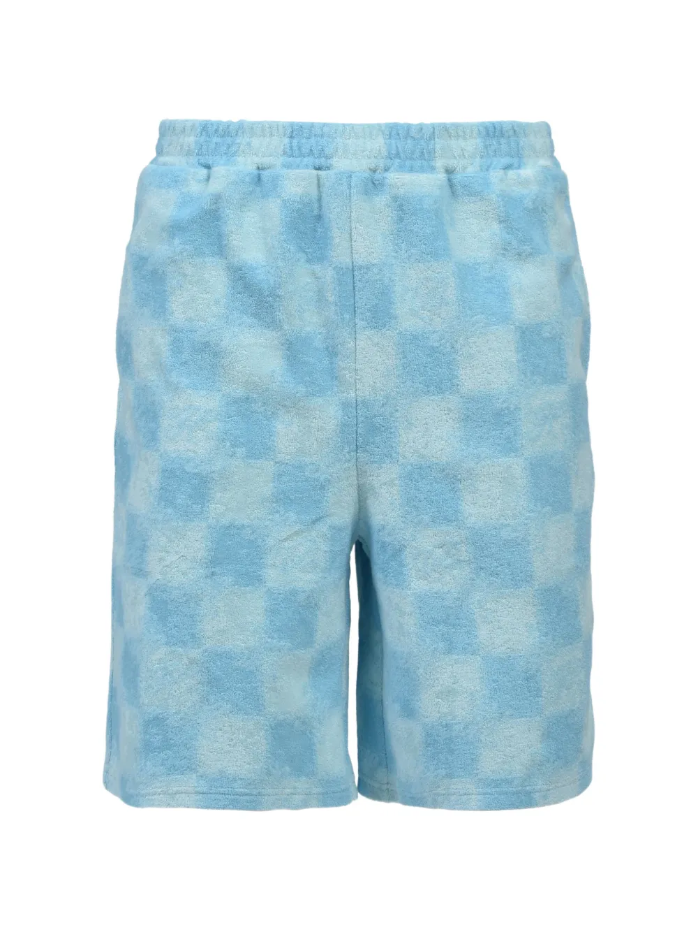 BREATH checkerboard-pattern terry-cloth shorts - Blu