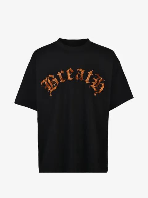 BREATH rhinestone-embellished logo-print T-shirt