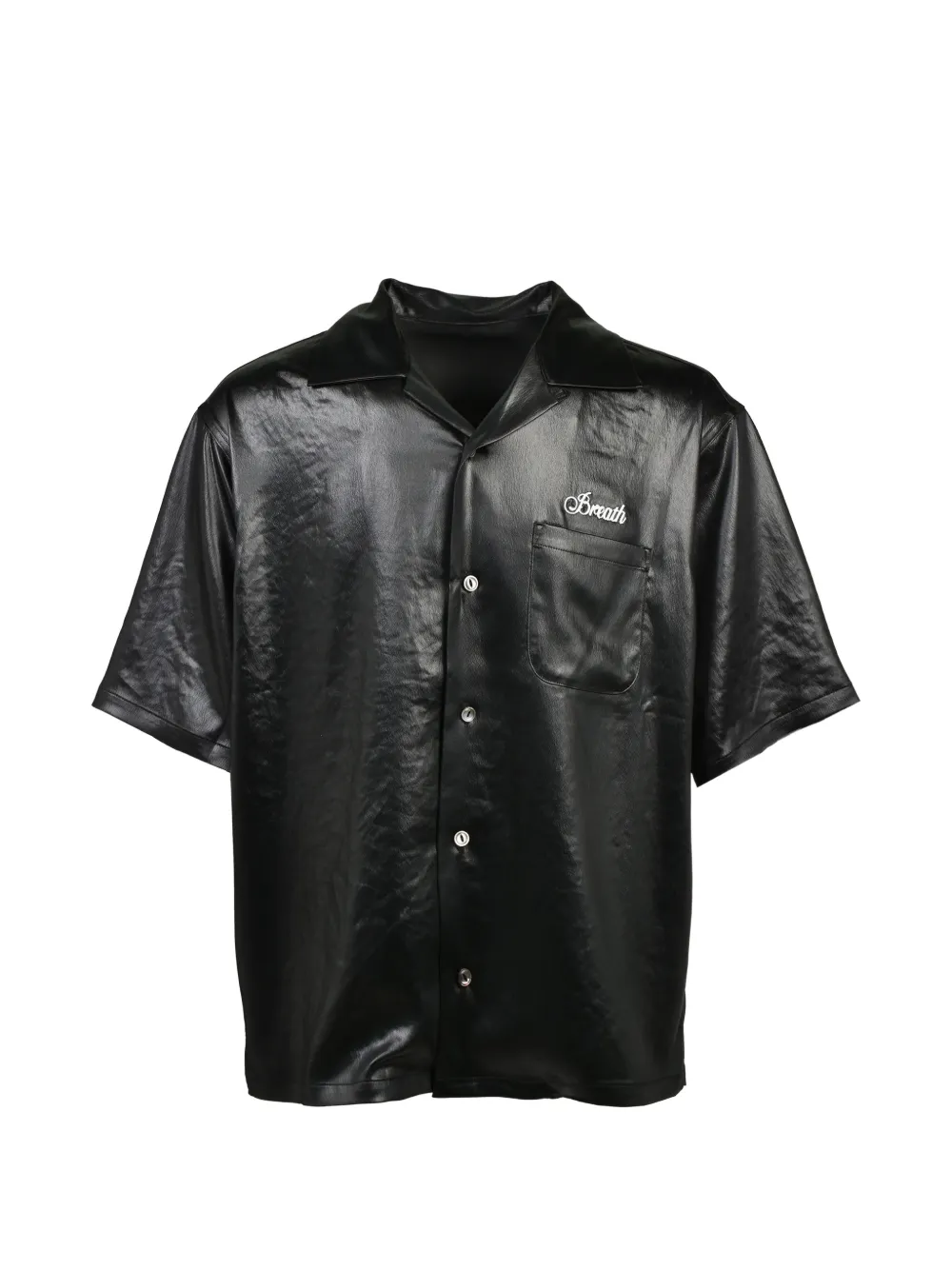 BREATH logo-embroidered short-sleeve shirt - Black