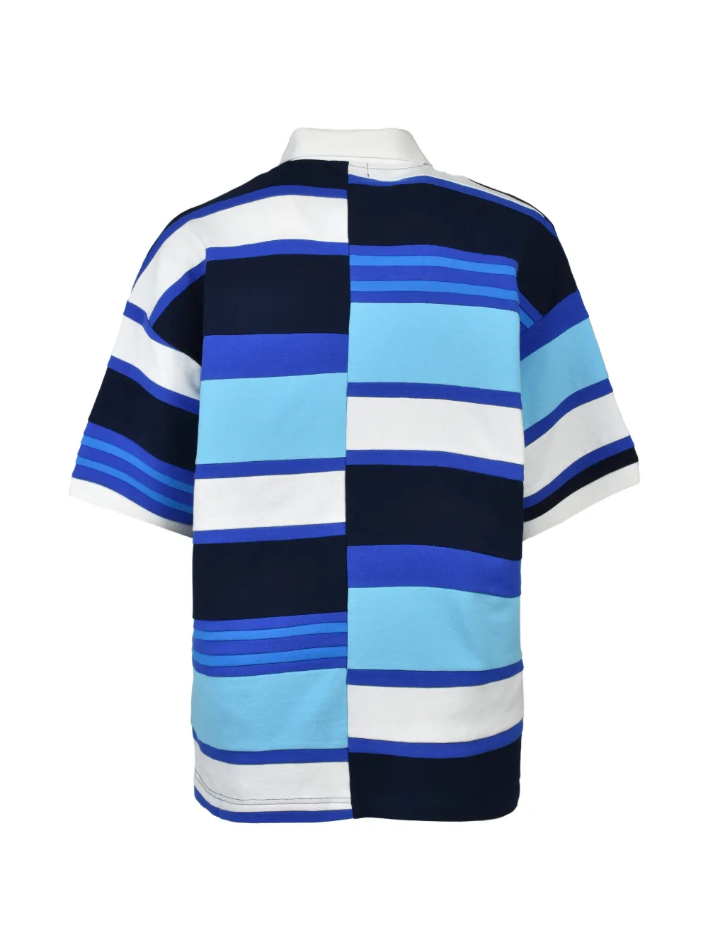 BREATH Gestreept poloshirt met patch Blauw