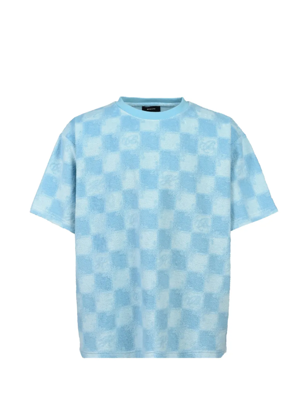 BREATH checkerboard-pattern terry-cloth T-shirt - Blu