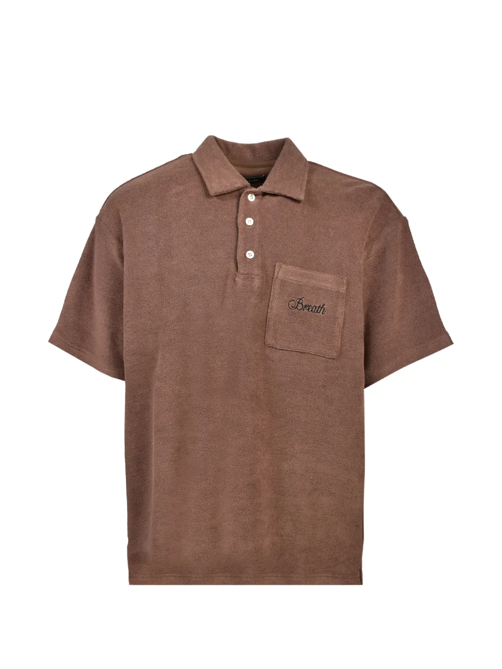BREATH logo-embroidered polo shirt - Marrone