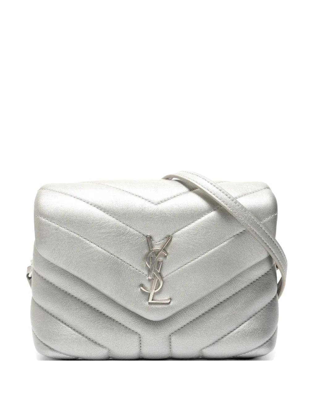 Saint Laurent Pre-Owned 2017 Toy Loulou quilted shoulder bag - Silver