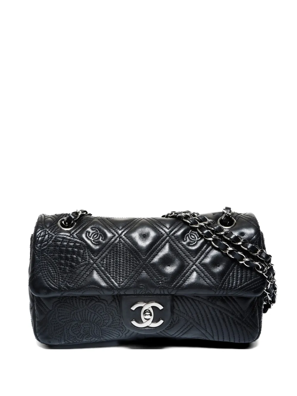 CHANEL Pre-Owned 2005-2006 Camellia chain shoulder bag - Nero