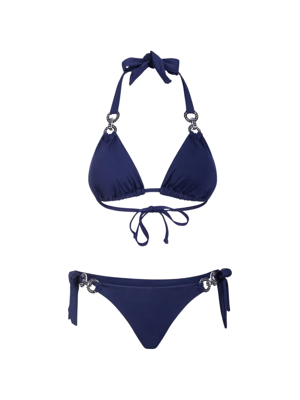 BIKINVILLE Leonie crystal-embellished triangle bikini - Blu