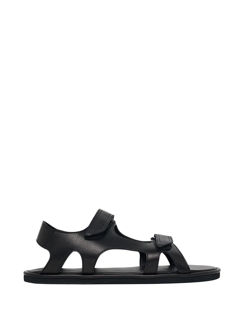 Auralee double-touch-strap leather sandals - Nero
