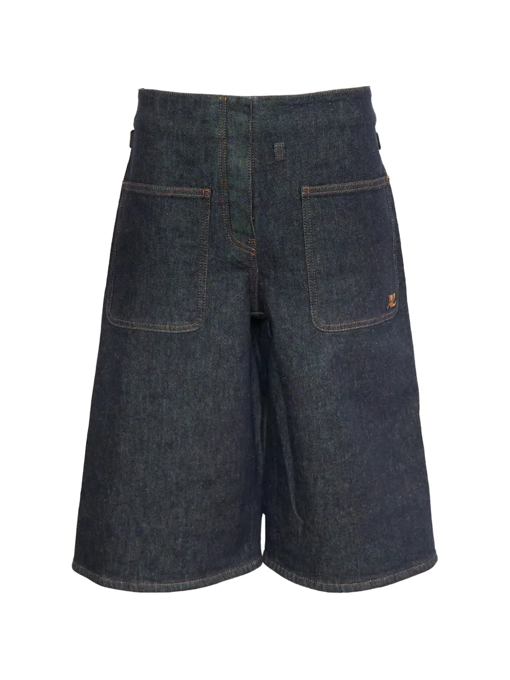 Courrèges logo-embroidered back-panel shorts - Blu